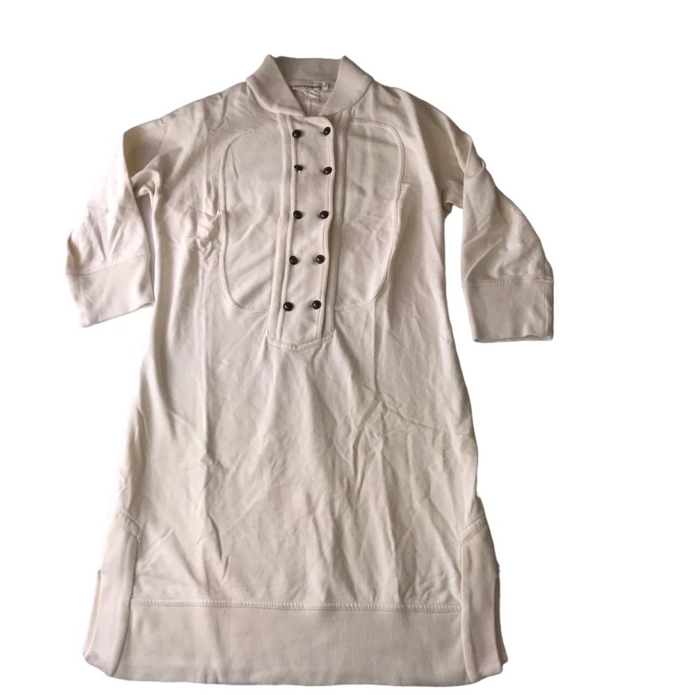 Citizens of Humanity Long Dress Pullover Tunic with Buttons Beige Cream Small